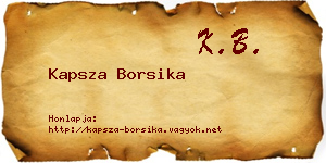 Kapsza Borsika névjegykártya
